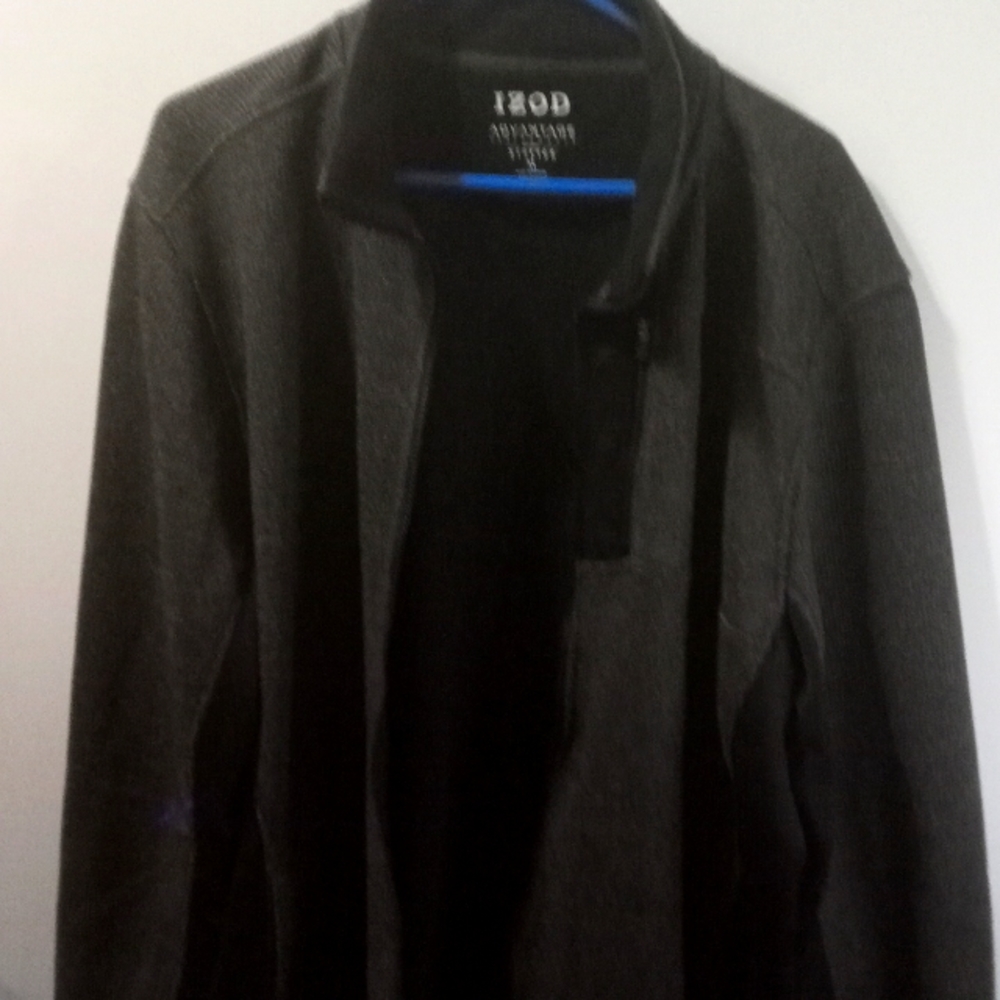 Izod Advantage Performance Natural Stretch full zip Men's Jacket Grey and Black